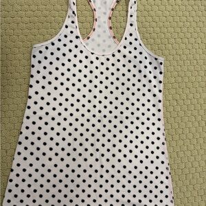 lululemon athletica White and Black Polka Dot Tank Top